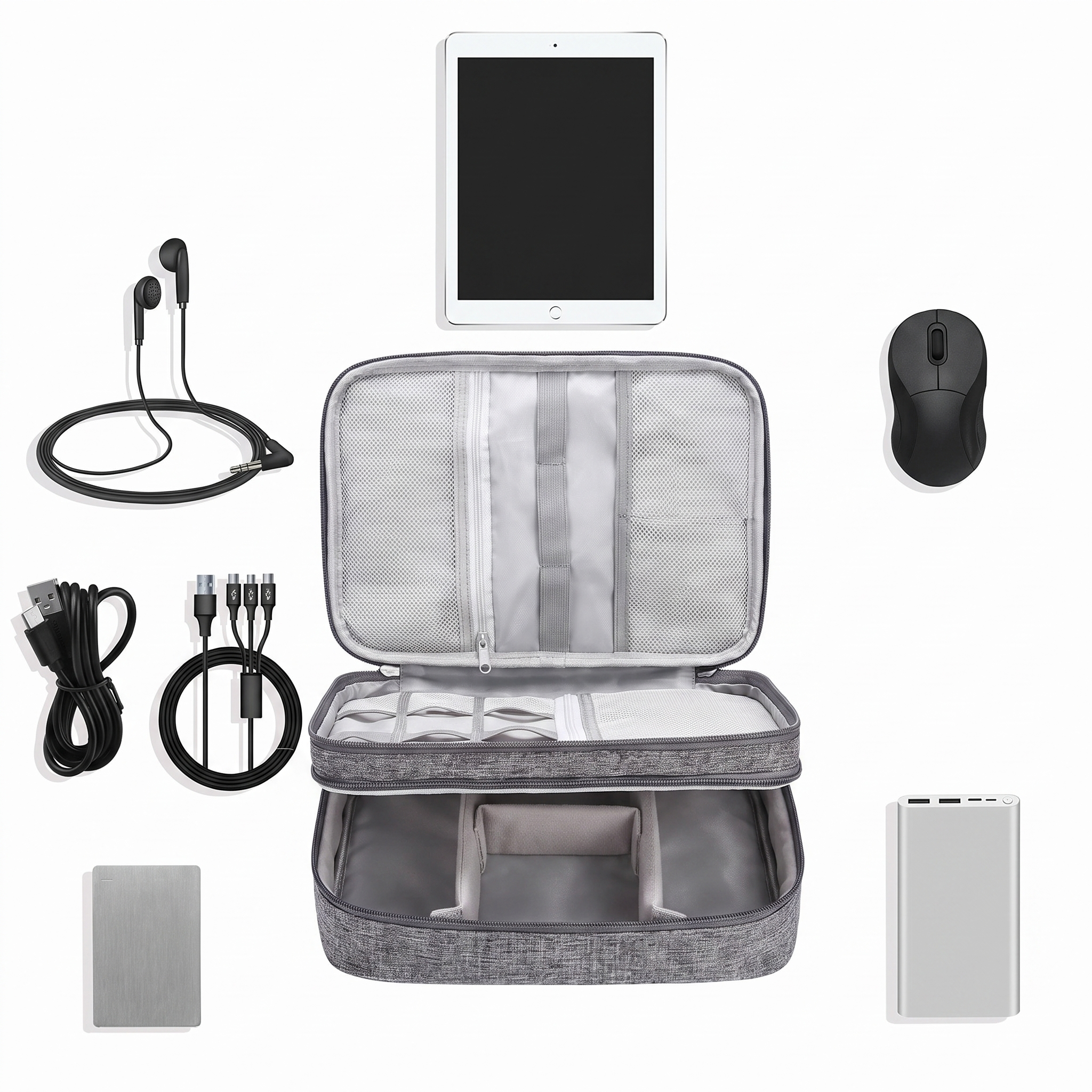 Smart Travel Tech Organizer — Waterproof Cable & Gadget Case
