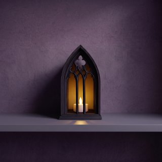 Gothic Cathedral Arch Candle Holder — 3D-Printed Dark Academia Decor