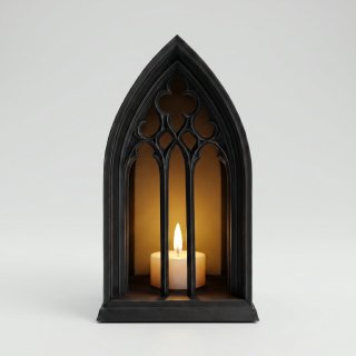 Gothic Cathedral Arch Candle Holder — 3D-Printed Dark Academia Decor